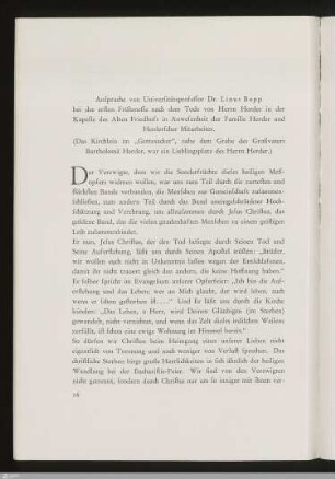 Ansprache von Universitätsprofessor Dr. Linus Rupp
