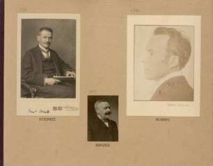 Bl. 27: Fotografien der Mathematiker Ernst Steinitz, Adolf Krazer und Karl Boehm, 1920 - 1922