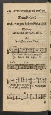 Danck-Lied nach erlangter Leibes-Gesundheit.