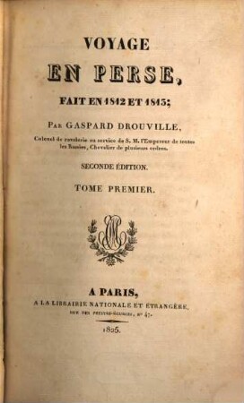 Voyage en Perse, fait en 1812 et 1813, 1
