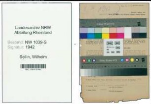 Entnazifizierung Wilhelm Sellin , geb. 11.05.1900 (Diplomingenieur)