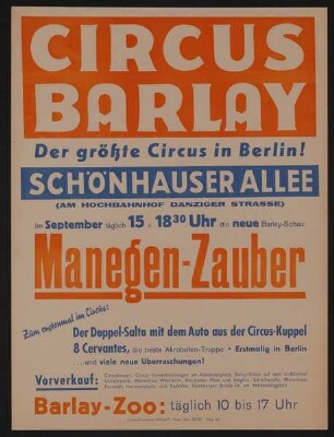 Circus Barlay - Manegen-Zauber, Berlin, 1946