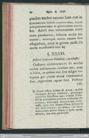§. XXXVI. Historia Epidemiae Helmstad. -- in robustis.