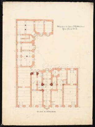 Wohnhäuser Ritterstraße 61-65, Berlin-Kreuzberg: Wohnhaus Goldmann Nr. 61: Grundriss KG