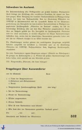 Schwaben im Ausland.