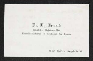 Brief von Theodor Lewald an Margarete Hauptmann