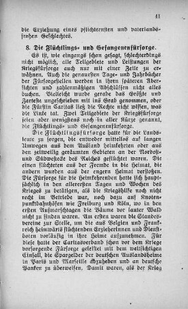 8. Die Flüchtlings- und Gefangenenfürsorge.