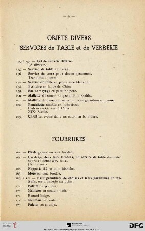 Fourrures (Nr. 164-186)