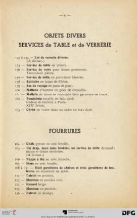 Fourrures (Nr. 164-186)