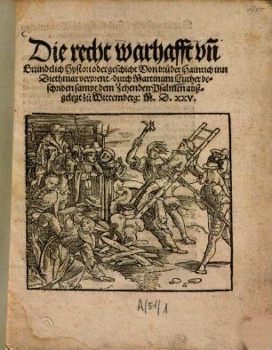 Die recht warhafft unn Gründtlich Hystori oder geschicht Von Bruder Hainrich inn Diethmar verprent : Holzschnitt: Die Verbrennungsszene