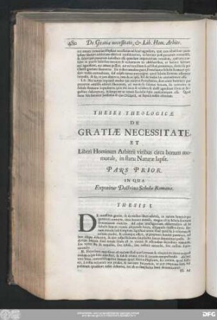 Theses Theologicae De Gratiae Necessitate ...
