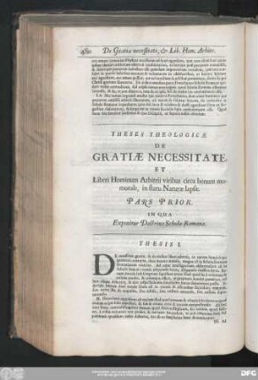 Theses Theologicae De Gratiae Necessitate ...