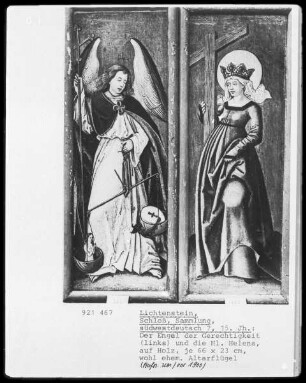 Der Engel der Gerechtigkeit (links) und die Heilige Helena