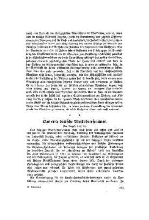 Das erste deutsche Werklehrerseminar