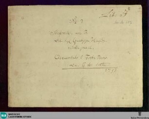 Symphonies. Arr - Don Mus.Ms. 687 : cemb; B|b; Hob I:98