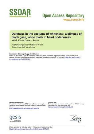 Darkness in the costume of whiteness: a glimpse of black gaze, white mask in heart of darkness