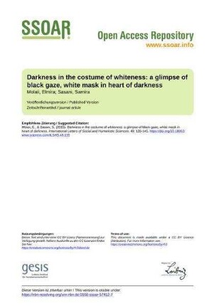 Darkness in the costume of whiteness: a glimpse of black gaze, white mask in heart of darkness