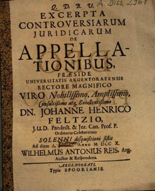 Excerpta Controversiarum Iuridicarum De Appellationibus
