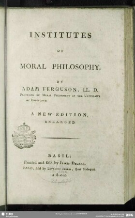 Institutes Of Moral Philosophy