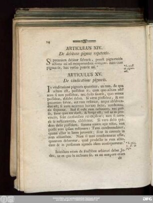 Articulus XIV. De debitore pignus repetente.