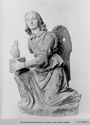 Krippenfiguren : Engel mit Kandelaber