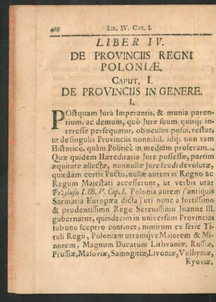 Liber IV. De Provinciis Regni Poloniae.