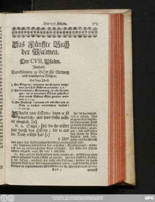 Der CVII. Psalm.