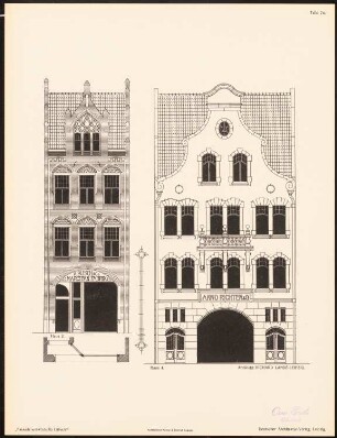 Fassadenentwürfe für Lübeck Das Ergebnis d. Wettbewerbes, ausgeschrieben d. d. Verein von Kunstfreunden zu Lübeck, bearb. v. Richard Landé, Leipzig 1901: Ansichten