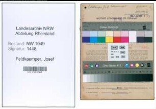 Entnazifizierung Josef Feldkaemper , geb. 26.02.1897 (Kaufmann)