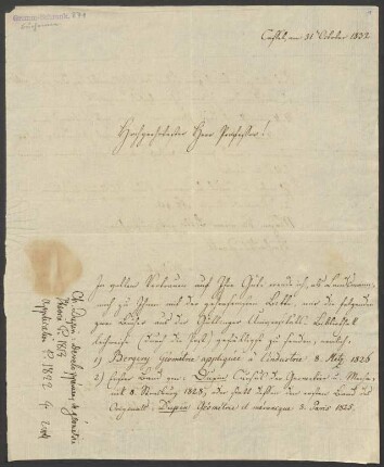 Brief an Jacob Grimm : 31.10.1832
