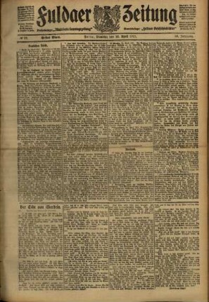 Erste Ausgabe vom Dienstag, den 25. April 1911.
