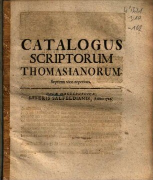 Catalogus scriptorum Thomasianorum