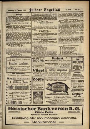 Zweite Ausgabe vom Samstag, den 29. Januar 1921.