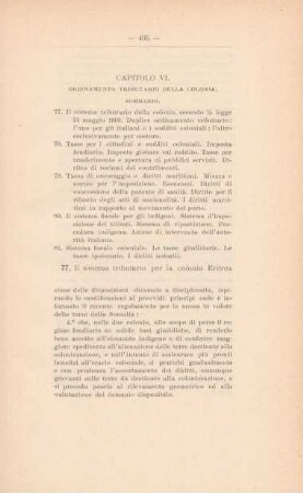 Capitolo VI. Ordinamento tributario della Colonia
