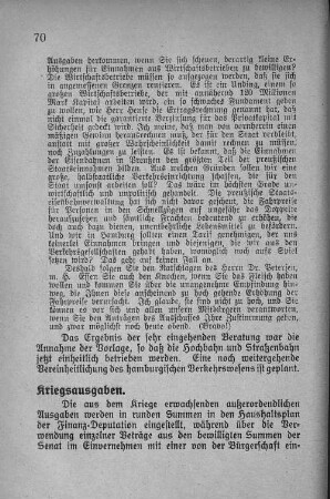 Kriegsausgaben.