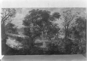 Landschaft mit Wagen
