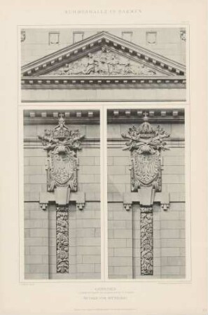Giebelfeld und Details vom Mittelbau der Ruhmeshalle in Barmen