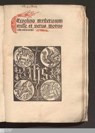 Expositio mysteriorum misse et verus modus rite celebrandi