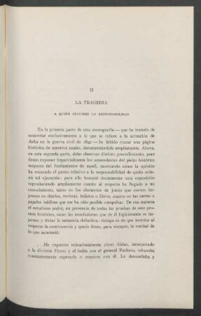 II - La tragedia a quién incumbe la responsabilidad