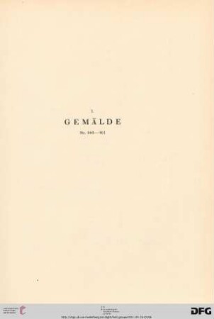 I. Gemälde (Nr. 440-461)