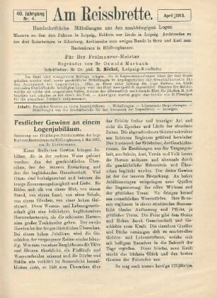 Nr. 4. April 1913.
