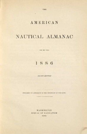 The American nautical almanac. 1886