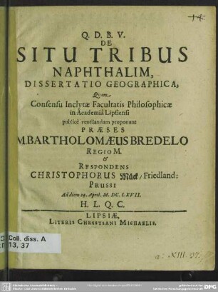 De situ tribus naphthalim, dissertatio geographica