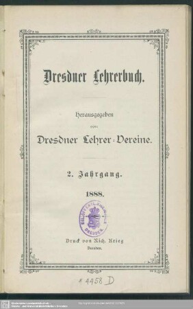 2.1888: Dresdner Lehrerbuch