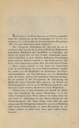 Immanente Kritik des Kantischen Wahrnehmungs- und Erfahrungsurtheils