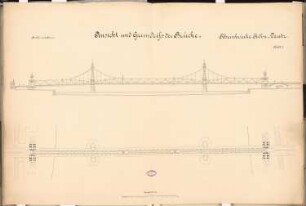 Straßenbrücke Köln-Deutz Schinkelwettbewerb 1892: Anischt, Grundriss 1:500