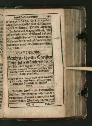 Dat VI. Capittel. Berichtet/ wo ein Christen Minsche ...