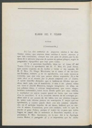 Elogio del Padre Feijoo - (Continuación.)