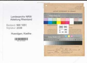 Entnazifizierung Kaethe Huendgen , geb. 04.08.1897 ()