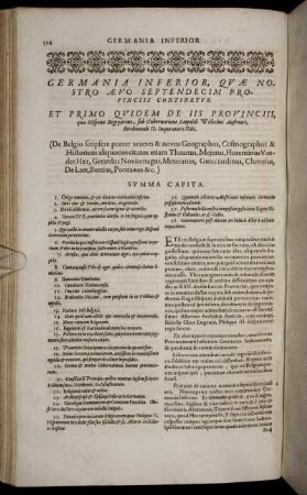 Germania Inferior, Quae Nostro Aevo Septendecim Provinciis Continetur.